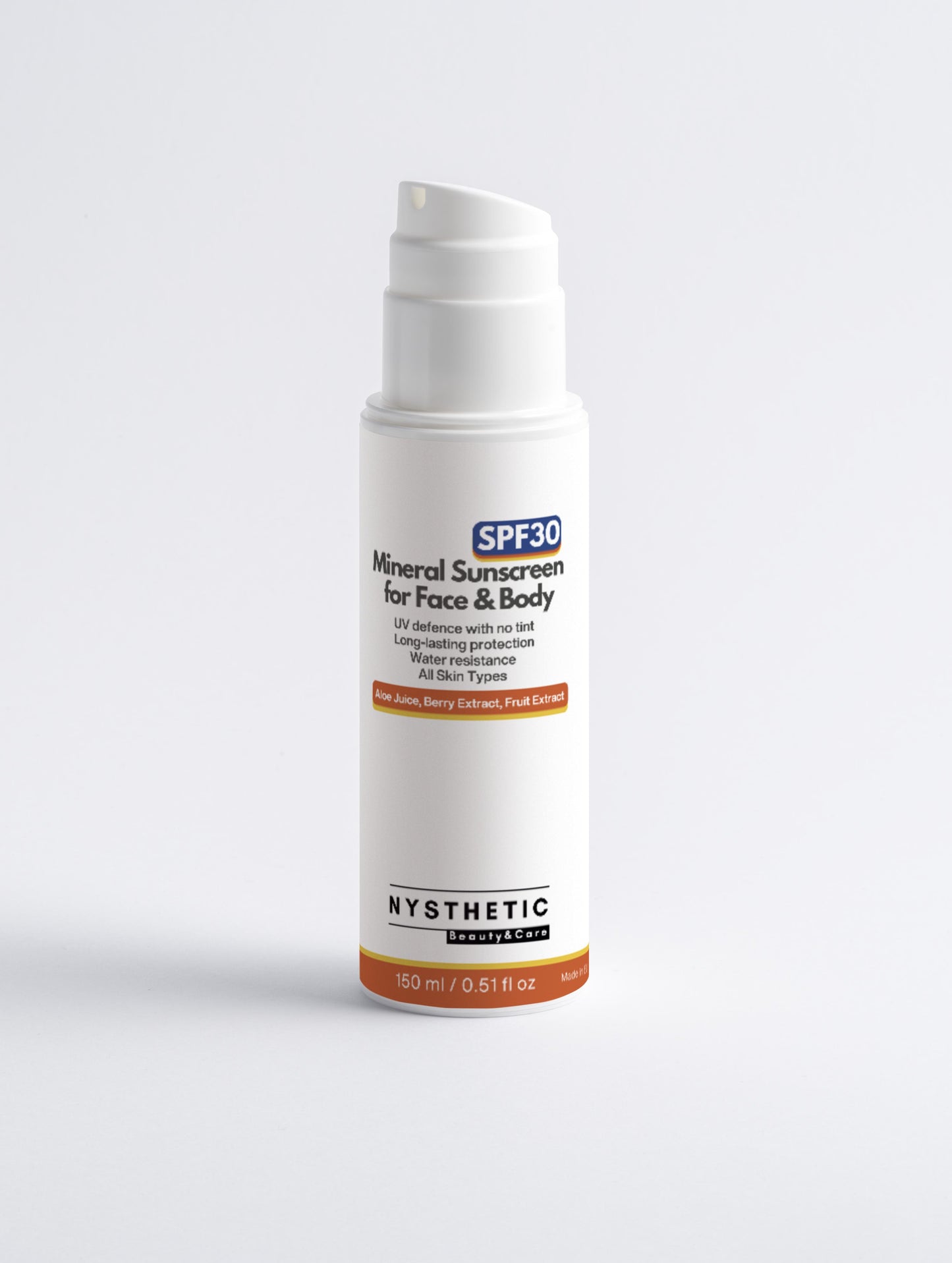 Mineral Sunscreen SPF30 for Face & Body, no tint